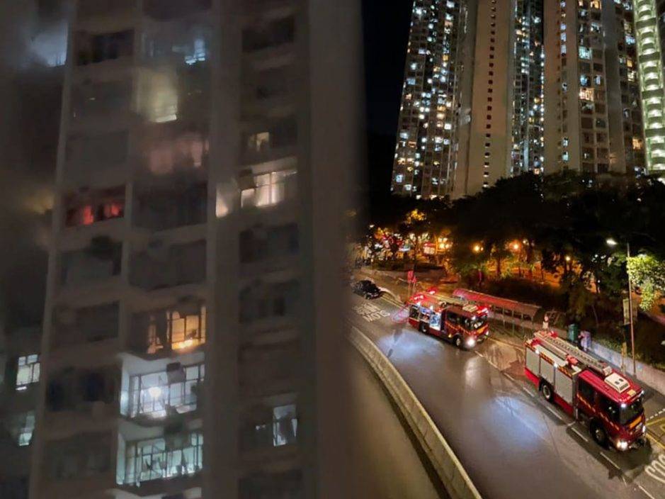興東邨單位起火 消防救出哥基犬供氧氣救回一命