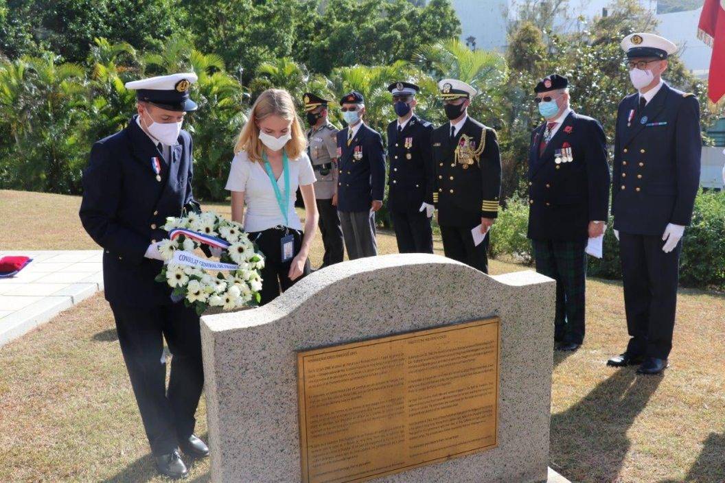 香港保衞戰80周年 在港法國人悼念6名犧牲同胞