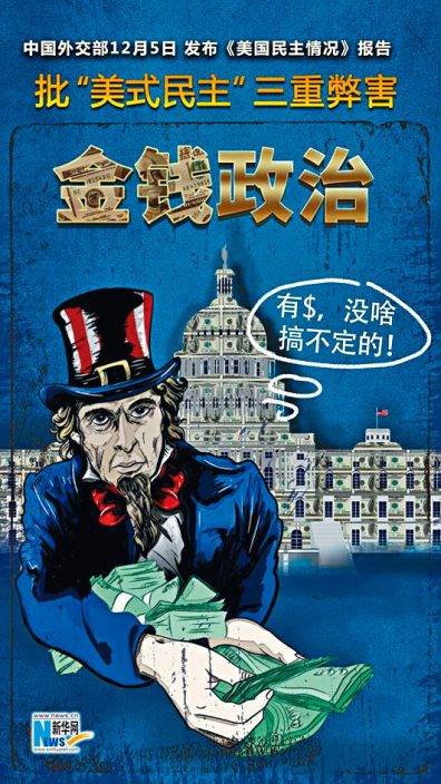 中方狠抨美民主 指異化淪「金錢政治」