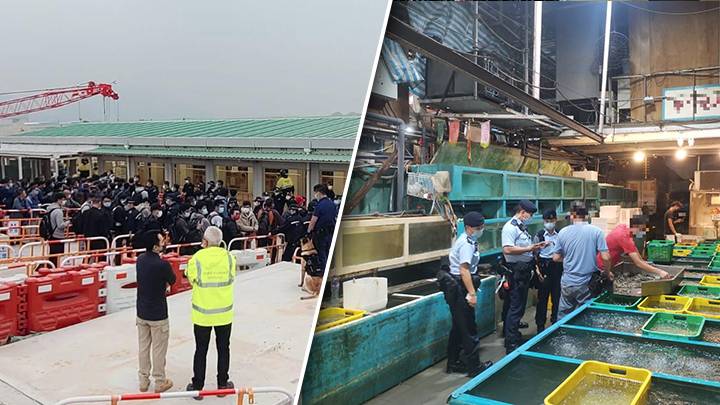 跨部門巡三跑地盤及香港仔魚市場 拘13人部份為非法入境者及通緝犯