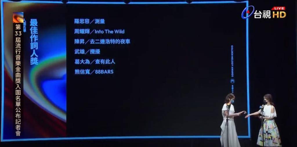金曲獎丨蔡健雅爭第4座歌后有望超越張惠妹 周耀輝二度入圍作詞人獎