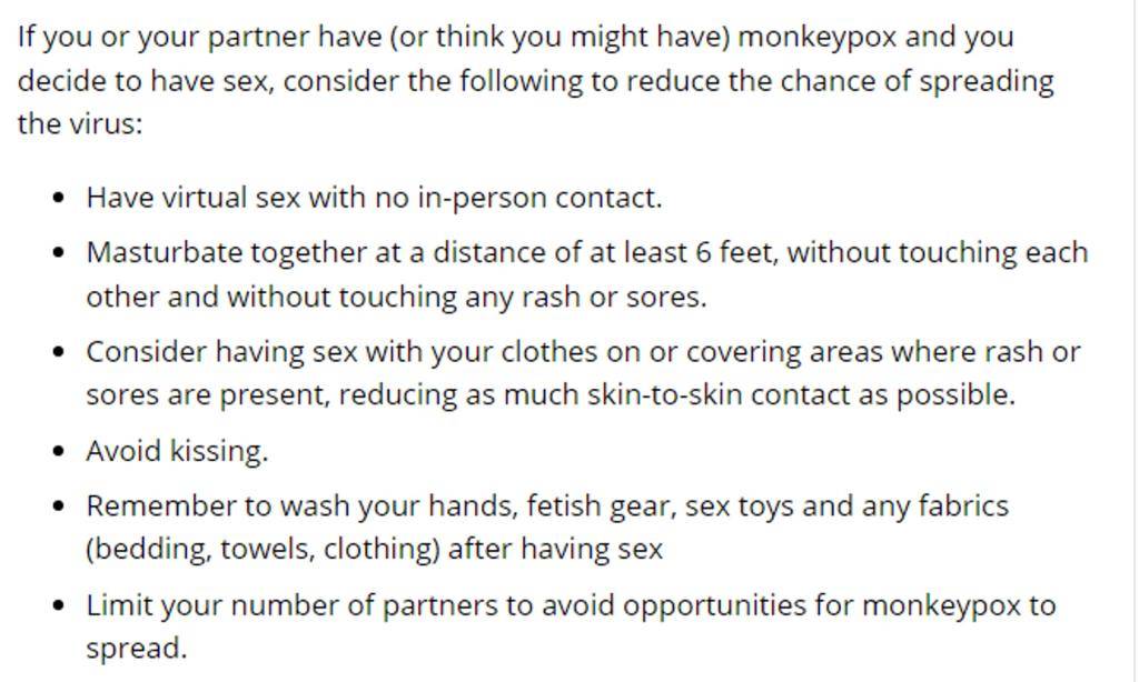 猴痘蔓延｜美CDC公布患者「性愛指引」 倡伴侶應相距1.8米自慰