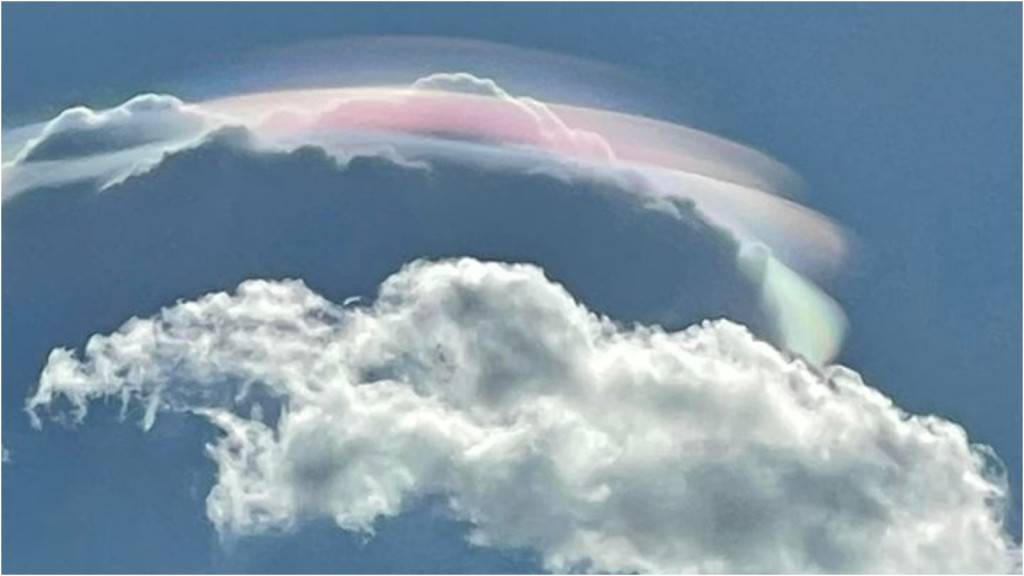 天上奇景｜形狀如UFO 網民日前目睹彩虹「幞狀雲」