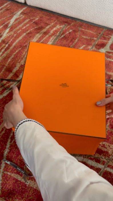 顧紀筠Hermès狂粉孭成層樓出街   過百「橙色盒子」迎聖誕極奢華
