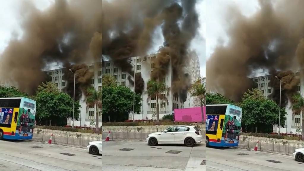 長沙灣潤發倉三級火警 窗口冒大量濃煙 消防救出兩名工人